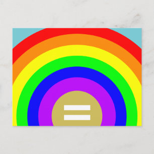 Gelijkheid is het goud onder de Diversity-regenboo Briefkaart