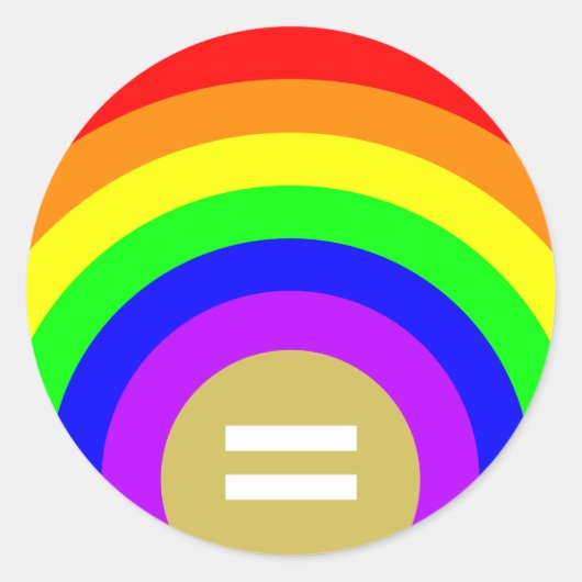 Gelijkheid is het goud onder de Diversity-regenboo Ronde Sticker (Voorkant)