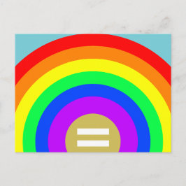 Gelijkheid is het goud onder de regenboog briefkaart