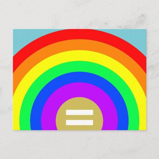 Gelijkheid is het goud onder de regenboog briefkaart (Voorkant)