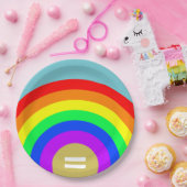 Gelijkheid is het goud onder de regenboog papieren bordje (Feest)