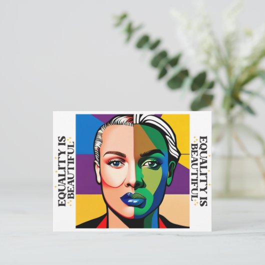 Gelijkheid is mooi briefkaart (Staand voorkant)