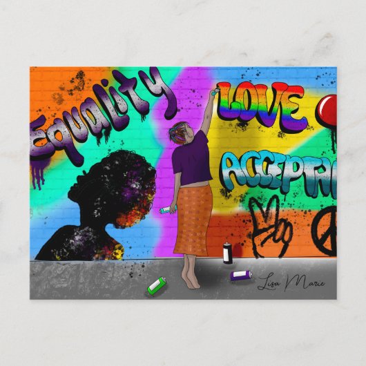 Gelijkheid, liefde en acceptatie Hand getrokken ku Briefkaart (Voorkant)