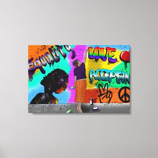 Gelijkheid, liefde en acceptatie Hand getrokken ku Canvas Afdruk (Voorkant)