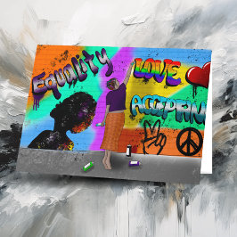 Gelijkheid, liefde en acceptatie Hand getrokken ku Kaart