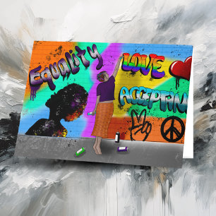 Gelijkheid, liefde en acceptatie Hand getrokken ku Kaart