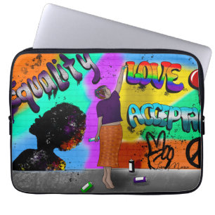 Gelijkheid, liefde en acceptatie Hand getrokken ku Laptop Sleeve