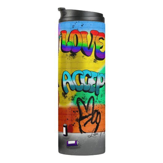 Gelijkheid, liefde en acceptatie Hand getrokken ku Thermosbeker (Geroteerd rechts)