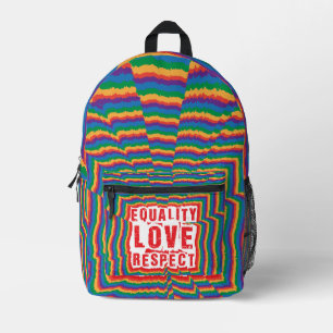 Gelijkheid, liefde en respect Pride Month Bedrukte Rugzak