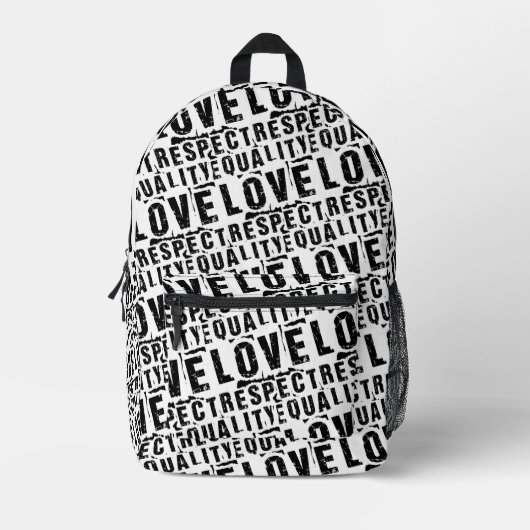 Gelijkheid, liefde en respect Pride Month Bedrukte Rugzak (Voorkant)