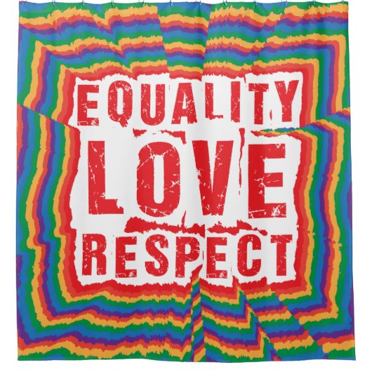 Gelijkheid, liefde en respect Pride Month Douchegordijn (Voorkant)