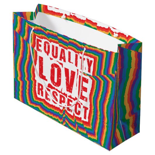Gelijkheid, liefde en respect Pride Month Groot Cadeauzakje (Achterkant Gekanteld)