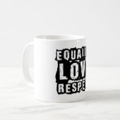 Gelijkheid, liefde en respect Pride Month Koffiemok (Voorkant links)