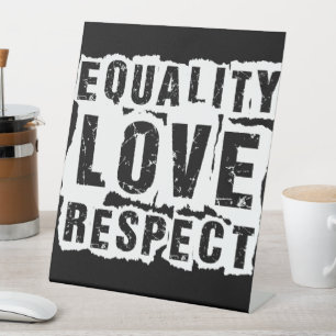 Gelijkheid, liefde en respect Pride Month Reclamebord Met Voetstuk
