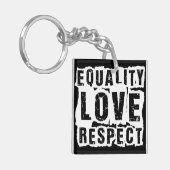 Gelijkheid, liefde en respect Pride Month Sleutelhanger (Voorkant Links)