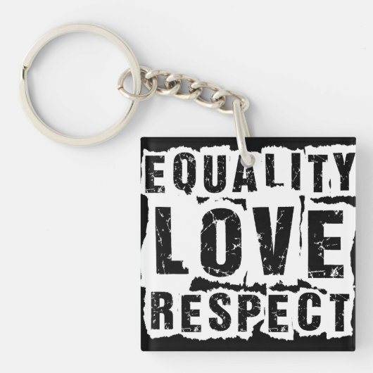 Gelijkheid, liefde en respect Pride Month Sleutelhanger (Voorkant)
