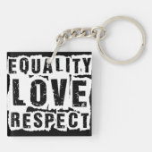 Gelijkheid, liefde en respect Pride Month Sleutelhanger (Achterkant)