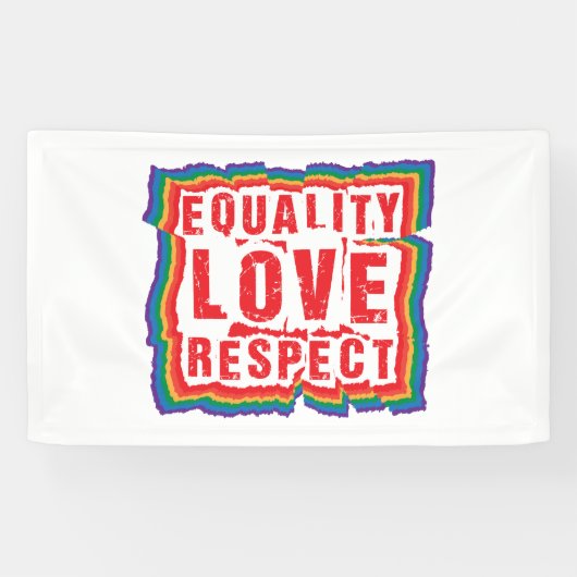 Gelijkheid, liefde en respect Pride Month Spandoek (Horizontaal)