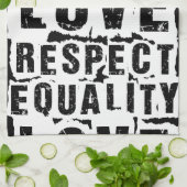 Gelijkheid, liefde en respect Pride Month Theedoek (Gevouwen)