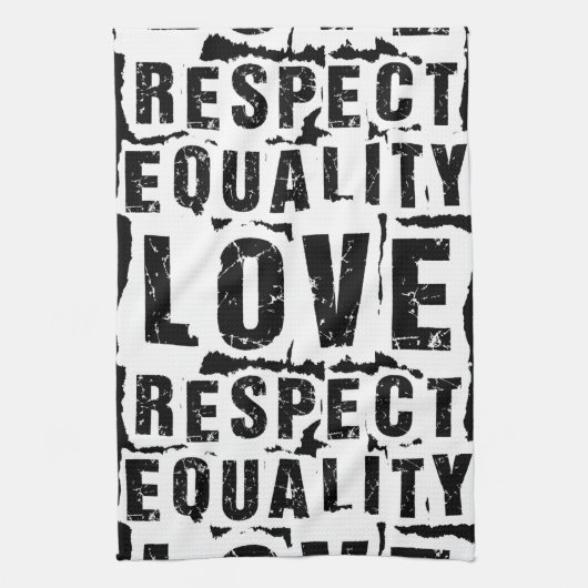 Gelijkheid, liefde en respect Pride Month Theedoek (Verticaal)