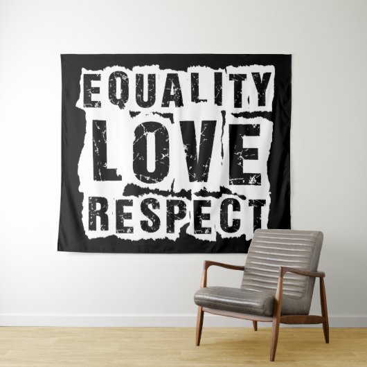 Gelijkheid, liefde en respect Pride Month Wandkleed (In Situ (horizontaal))