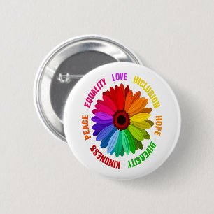 Gelijkheid Liefde Inclusie Hoop Diversiteit Vriend Ronde Button 5,7 Cm