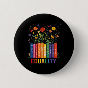 Gelijkheid Liefde Vrede en Vriendelijkheid Boek Bl Ronde Button 5,7 Cm