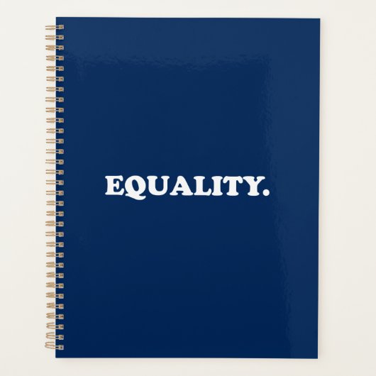 Gelijkheid marineblauw moderne typografie minimali planner (Voorkant)