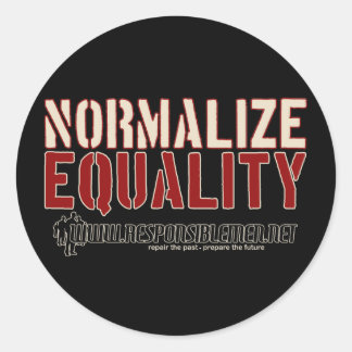 Gelijkheid normaliseren, . ronde sticker