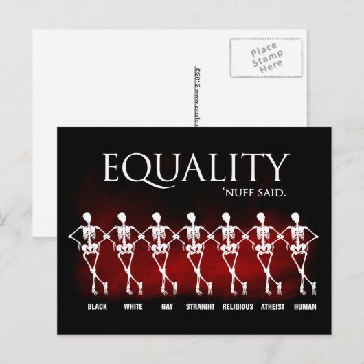 Gelijkheid. Nuff zei. Briefkaart (Voorkant / Achterkant)