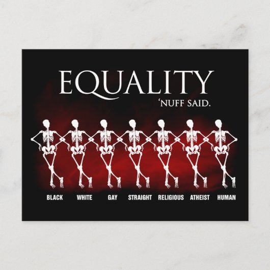 Gelijkheid. Nuff zei. Briefkaart (Voorkant)