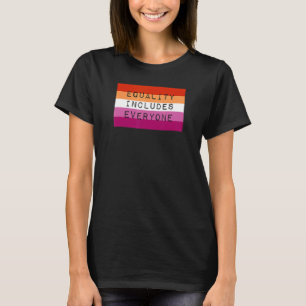 Gelijkheid Omvat Iedereen Lesbische Pride Vlag LGB T-shirt