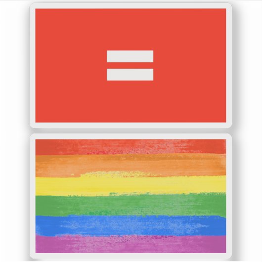 Gelijkheid Pride Vlag Sticker (Voorkant)
