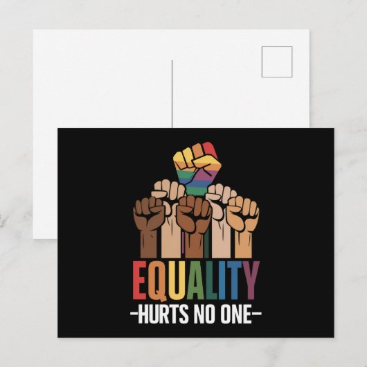 Gelijkheid schaadt niemand LGBTQ Pride Mensenrecht Briefkaart (Voorkant / Achterkant)