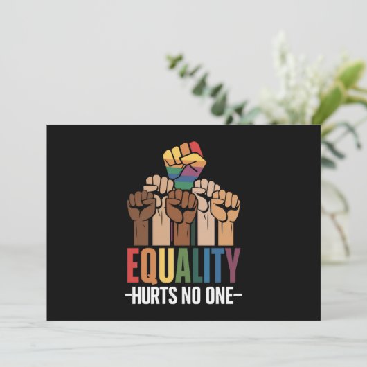 Gelijkheid schaadt niemand LGBTQ Pride Mensenrecht Kaart (Staand voorkant)