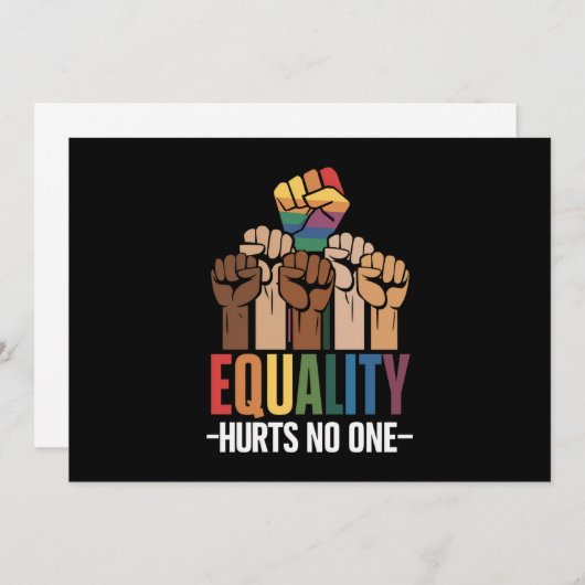 Gelijkheid schaadt niemand LGBTQ Pride Mensenrecht Kaart (Voorkant / Achterkant)