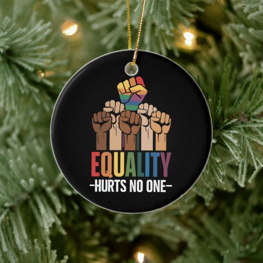 Gelijkheid schaadt niemand LGBTQ Pride Mensenrecht Keramisch Ornament (Boom)