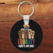 Gelijkheid schaadt niemand LGBTQ Pride Mensenrecht Sleutelhanger (Voorkant)