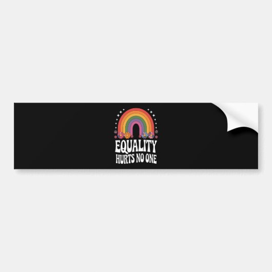 Gelijkheid schaadt niemand Rainbow Equal Rights Gr Bumpersticker (Voorkant)