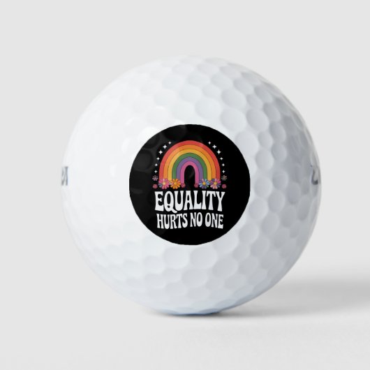 Gelijkheid schaadt niemand Rainbow Equal Rights Gr Golfballen (Voorkant)