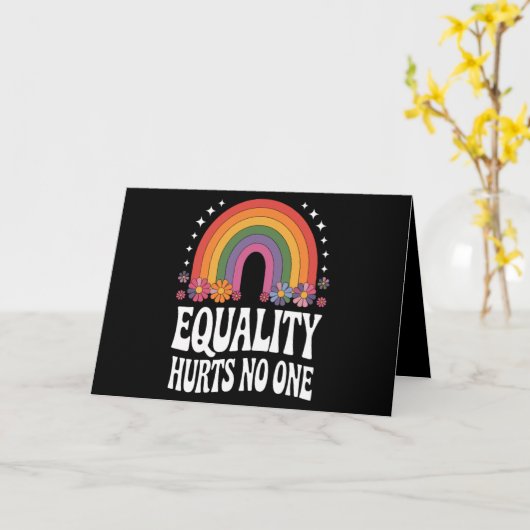 Gelijkheid schaadt niemand Rainbow Equal Rights Gr Kaart (Gele Bloem)