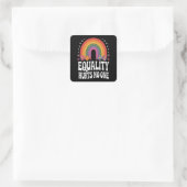 Gelijkheid schaadt niemand Rainbow Equal Rights Gr Vierkante Sticker (Tas)