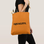 Gelijkheid sinaasappel zwart moderne typografie mi tote bag (Dichtbij)