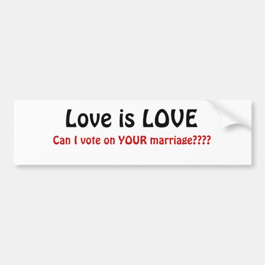 Gelijkheid van het huwelijk bumpersticker (Voorkant)