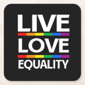 Gelijkheid van levende liefdes kartonnen onderzetters (Voorkant)