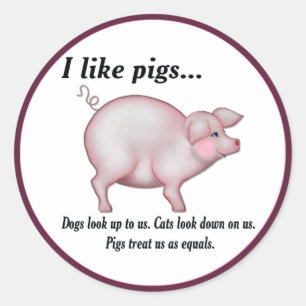 Gelijkheid van varkens ronde sticker