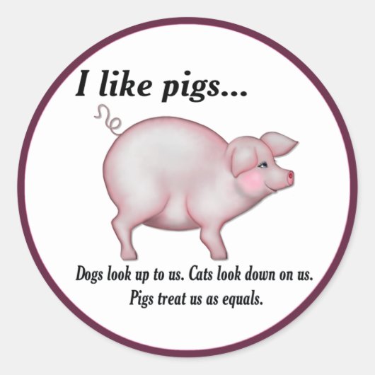 Gelijkheid van varkens ronde sticker (Voorkant)