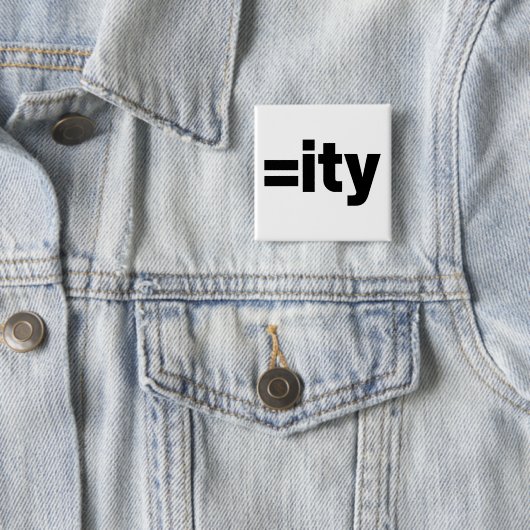 Gelijkheid Vierkante Button 5,1 Cm (In situ)