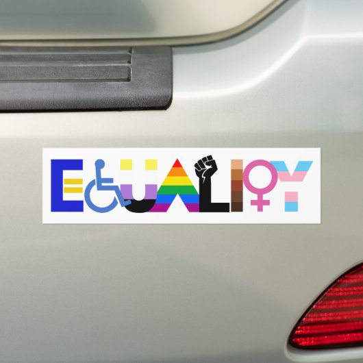 Gelijkheid voor iedereen bumpersticker (Op auto)
