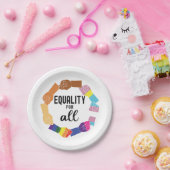 Gelijkheid voor iedereen papieren bordje (Feest)